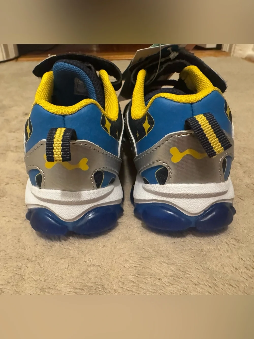Paw Patrol Navy and Yellow Kids Sneakers with Paw Accent
